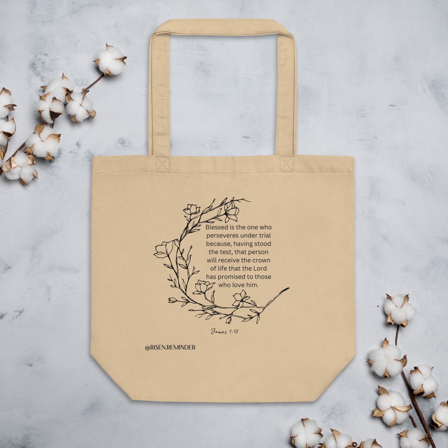 "James 1:12" - Eco Tote Bag